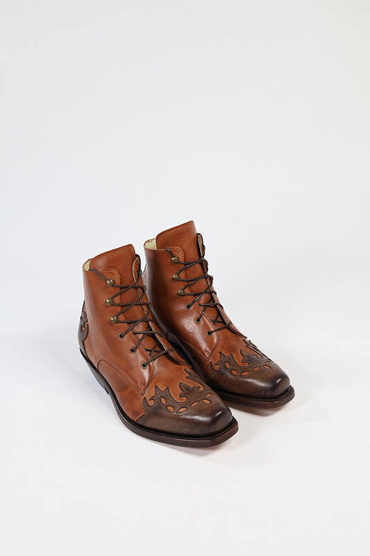 CLARA Western ankle boots brown