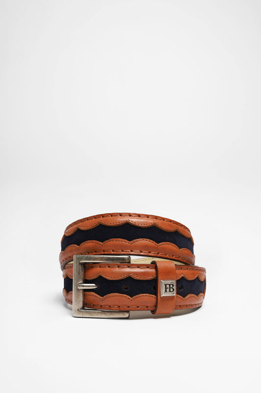 FB Fashion Boots FG0817 Brown Blue Leather Belt