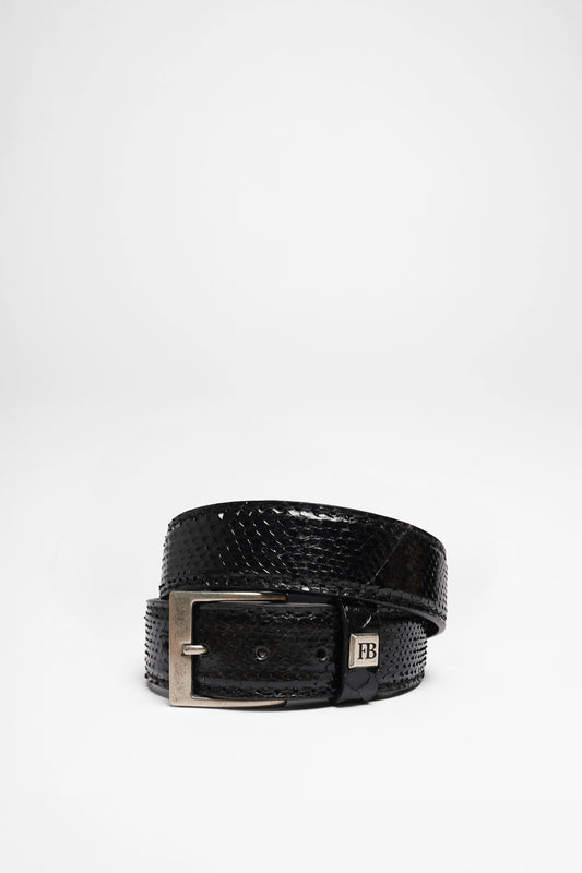 FG5855 Black Leather Belt - Piton