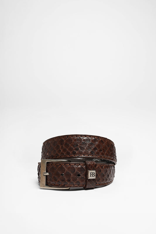 FG5855 Brown Leather Belt - Piton