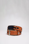 FG7169 Brown Blue Leather Belt Thumbnail