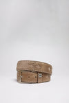 FG7169 Brown Beige Leather Belt Thumbnail