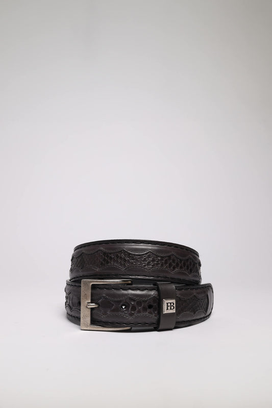 FG0815 Leather Belt Grey - Python