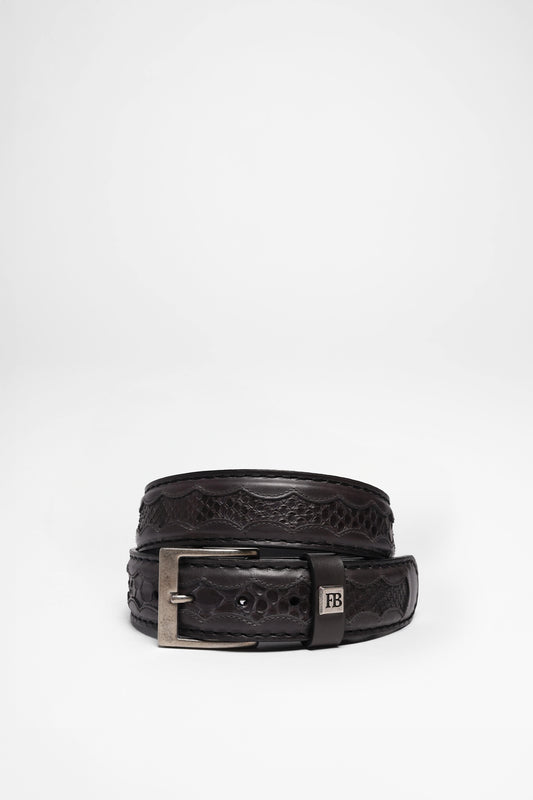 FG0815 Leather Belt Grey - Python