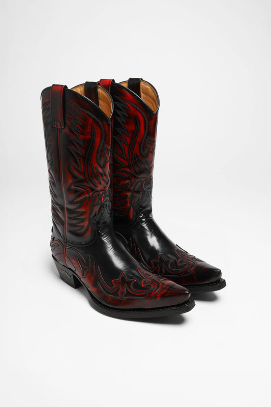 Sendra 3241 CUERVO WEST Men's Western Boots Red Black