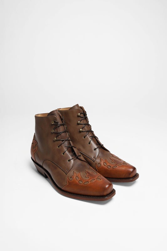 CLARA Western ankle boots brown