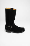 BU2001 JB Suede Black Biker Boots - Rubber Sole Thumbnail