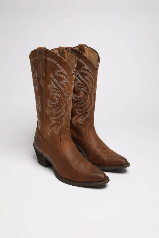 HERITAGE J TOE STRETCHFIT Women's Western Riding Boots Brown