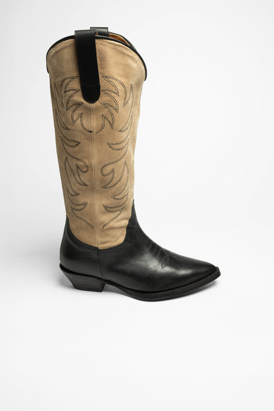 Seitenansicht FB Fashion Boots ALICIA Damen Schwarz Beige