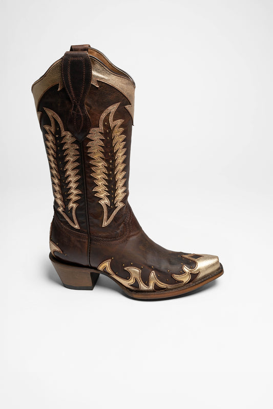 Seitenansicht Corral Boots L2042 Damen Cognac