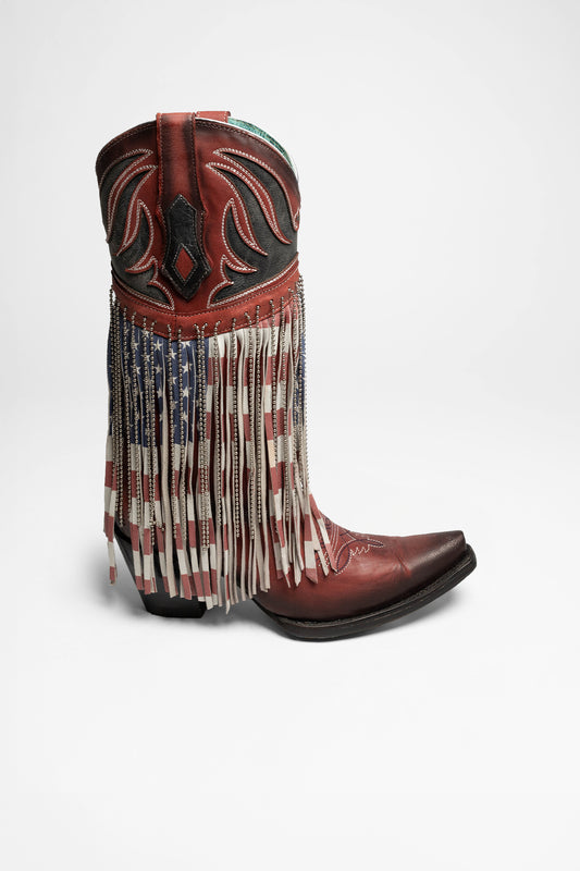 Seitenansicht Corral Boots C4015 Damen Rot Blau