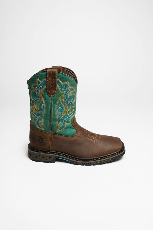 Seitenansicht Georgia Boot GB00410 Kinder Braun Türkis