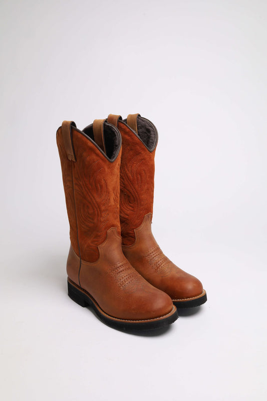 WINTERCATTLE-S Ladies Brown Western Riding Boots - Lambskin Lining