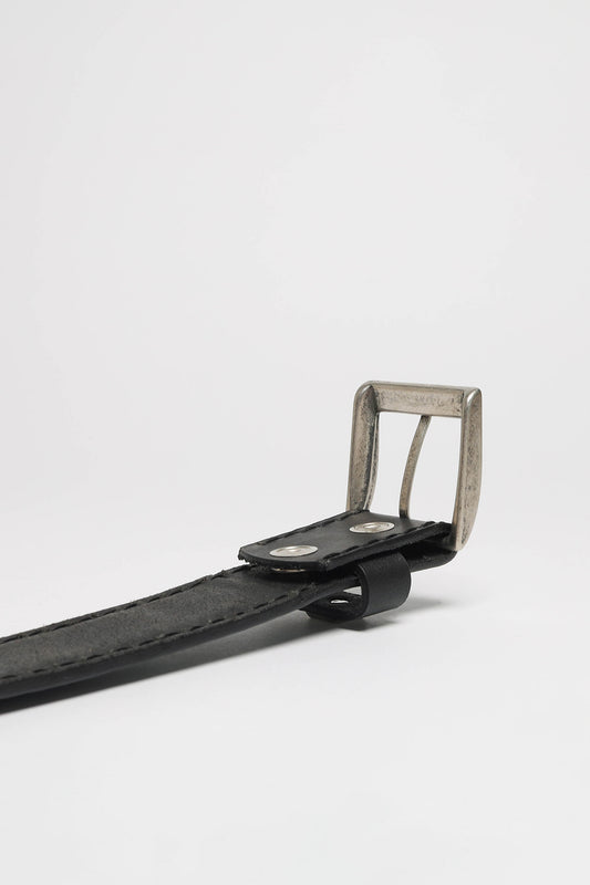 Seitenansicht FB Fashion Boots FG0815 Iguana Ledergürtel Schwarz - Echse