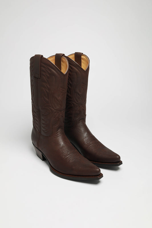 BU1006 MB FIVE Braun Westernstiefel - Gummisohle